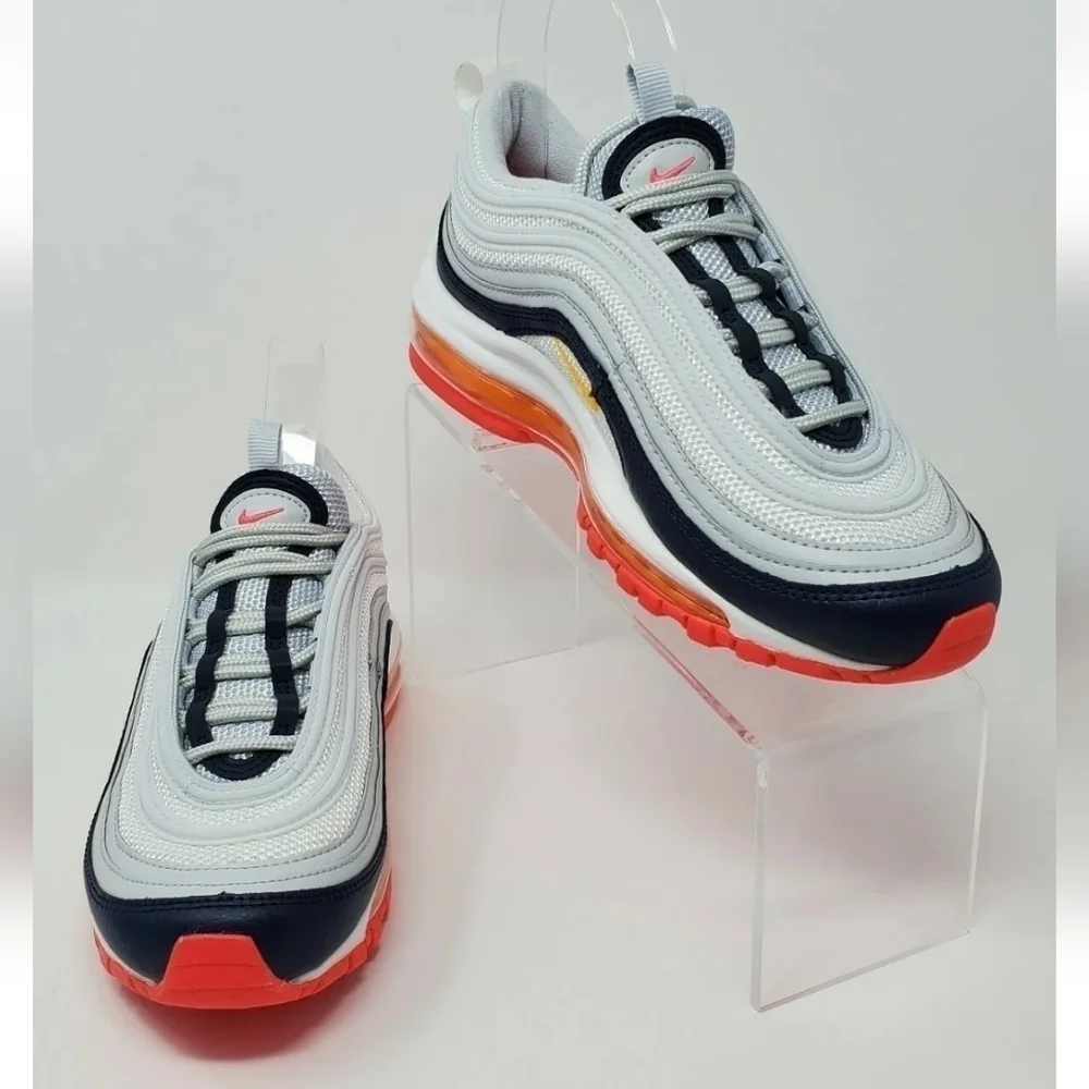 Nike Air Max 97 Women's Pure Platinum Laser Orange Size 5.5  921733-015 New